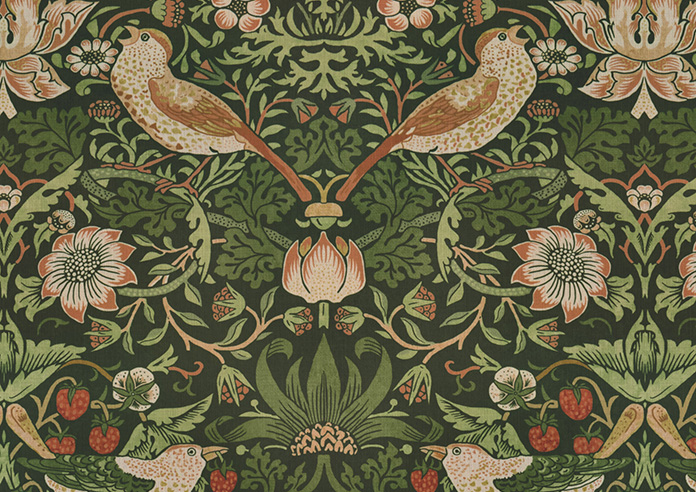William Morris At Home Strawberry Thief, Nettle - Roman Blind - Image 7
